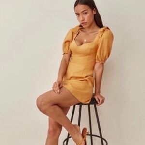 NWT Reformation Spring Linen Dress (Ochre)